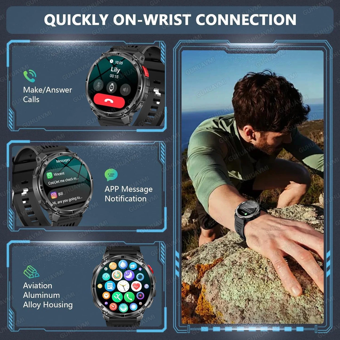 Military Smart Watch Men