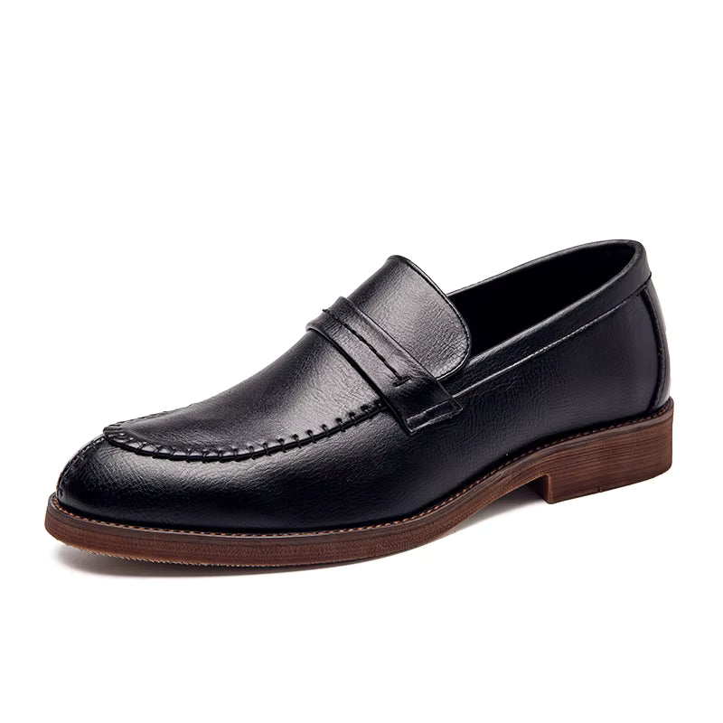 Men's Loafers Business Dress Leather Shoes Men's Brand Brown Oxford Shoes High Quality