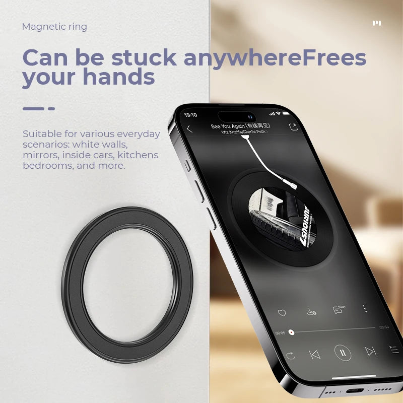 For Magsafe Strong Magnetic Ring Phone Holder Stands Adhesive Magnet Wall Cell Phone Mount Car Dashboard Mount for IPhone 15